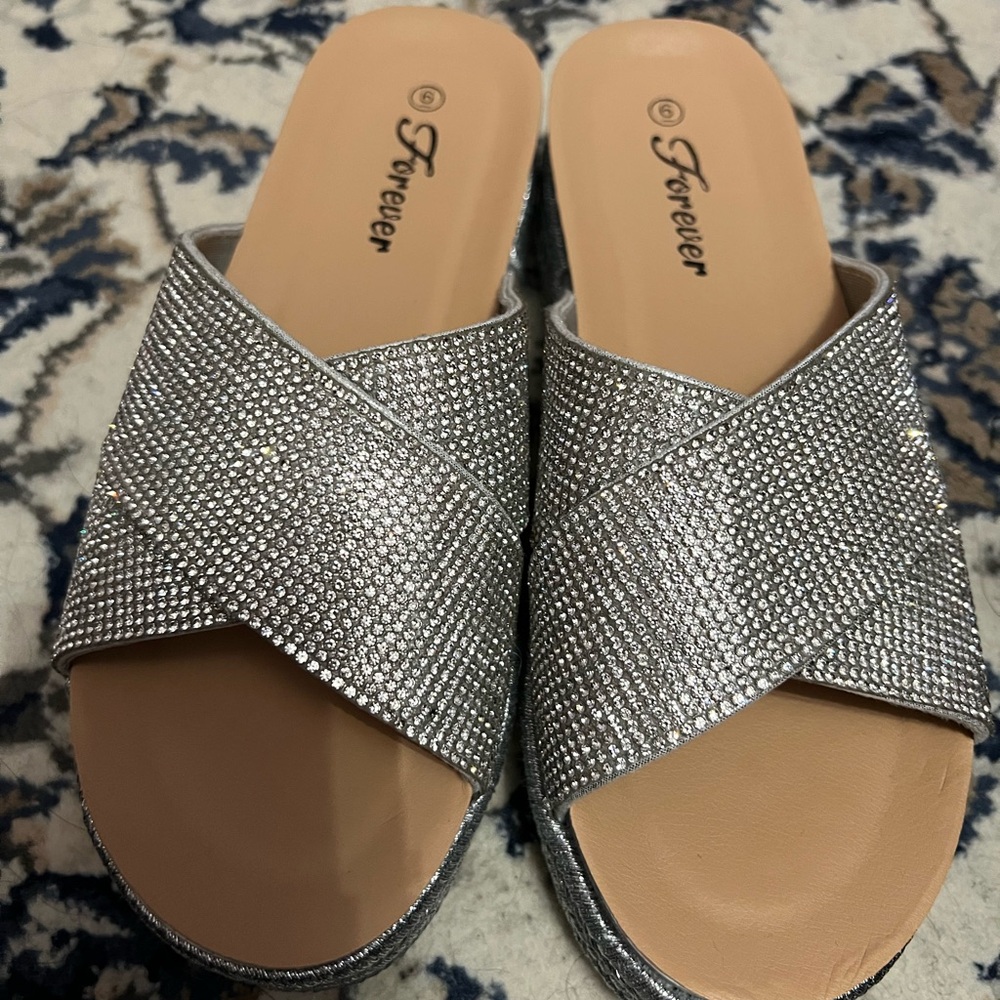 Forever 2 1  rhinestone silver sandal